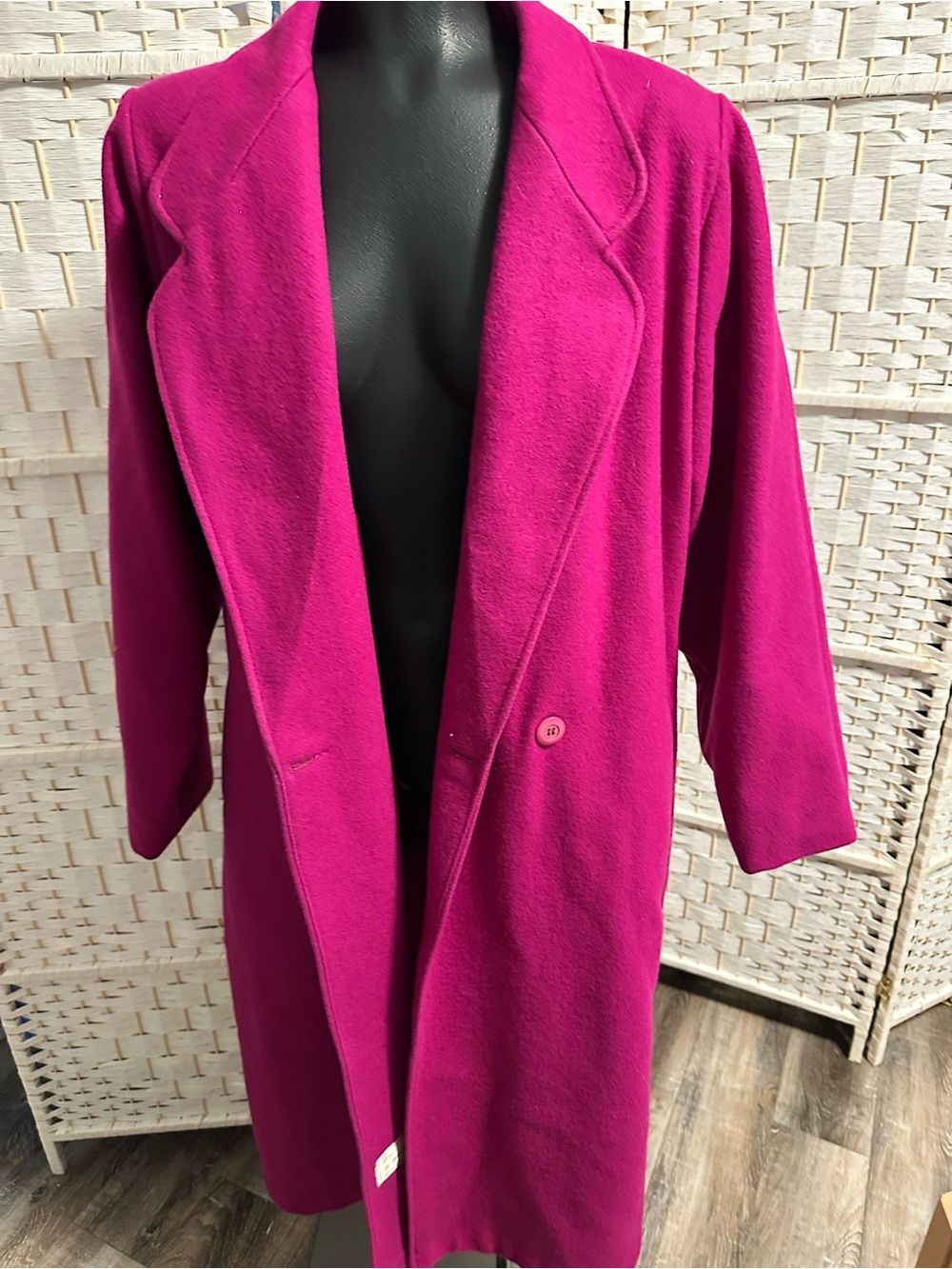 Women's Fuchsia Open Front Coat